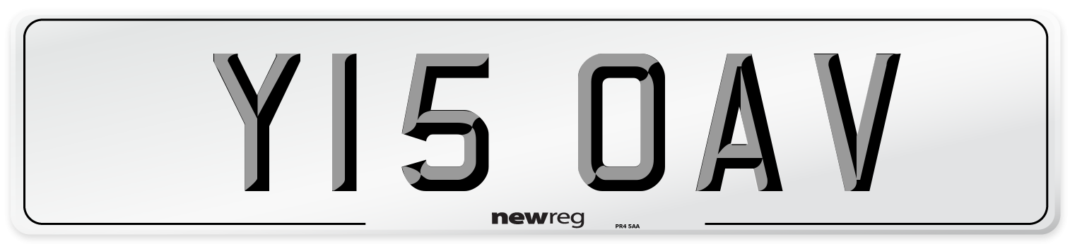 Y15 OAV Number Plate from New Reg